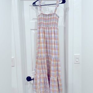 Pink Lily dress size medium. Purple and pink gingham style